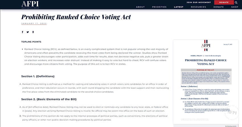 REJECT Rank Choice Voting
