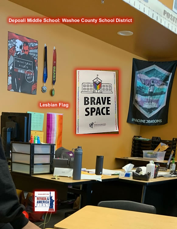 "Brave Space" Groomer Classroom Lesbian Flag WCSD